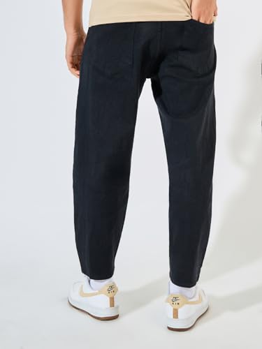 Image of Styli Men Solid Balloon Fit Jeans | Stretchable & Comfort, Mid-Rise Casual Denim Pants for Everyday Wear |Machine Washable