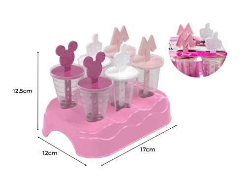 Fábrica Sorvete Forma Picoleteira Faz 6 Picolés, Plasútil Cor:Rosa