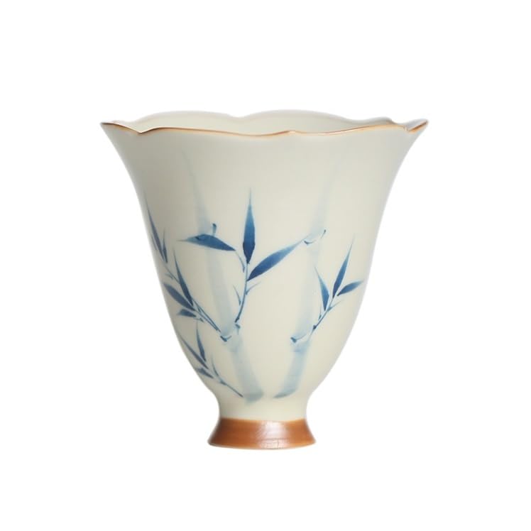 Filiżanki Matcha w stylu chińskim, ręcznie malowany kubek zapachowy z kwiatowymi ustami, dla gości rozrywkowych, biurowy kubek do kawy, damski kubek do herbaty, ceramiczny podszkliwny kolorowy
