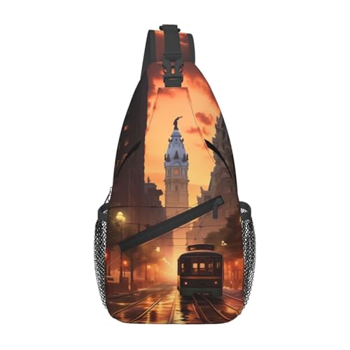 Cross Chest Bag Diagonally - Quality, Durable, and Spacious Shoulder Bag for Men and Women Philadelphia, Pennsylvania Prints