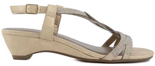 Image of LONDON FOG Womens Macey Demi-Wedge Dress Sandals