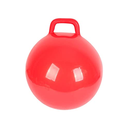 Toddmomy Inflatable Hop Ball Red Bounce Ball with Handle for Indoor Promotes Coordination and Balance Skills for Ages