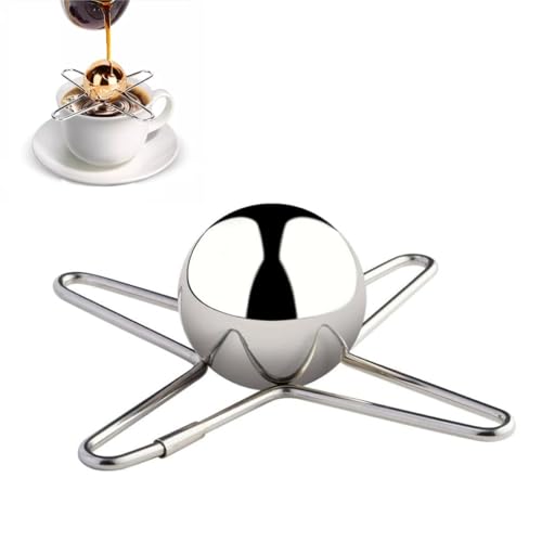 Frozen - Bola de café expreso de acero inoxidable para café, enfriador de bolas de espresso reutilizable con soporte, accesorio de enfriador de café helado para máquina de espresso y preparación (1