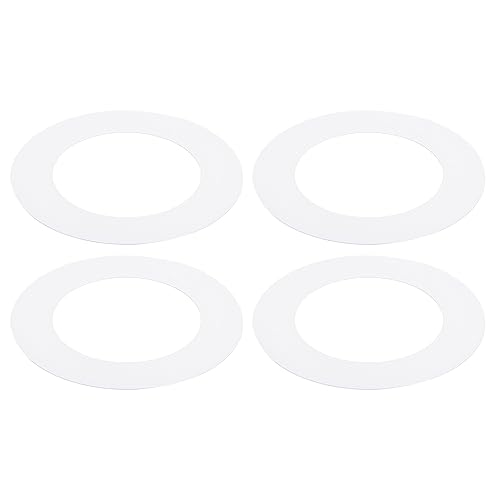 Image of PATIKIL Goof Rings for 4 inch Inch Recessed Can Lighting Down Light, 4 Pcs Metal Goof Trim Rings Cover, Outer Diameter 6.7-inch, Inner Diameter 4.25-inch, Matte Finish White，Flush Mount