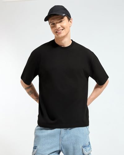 Image of Wellbi Bamboo Oversized Half Sleeve T-Shirt for Men | Naturally Antibacterial & Eco-Friendly | Breathable Organic Bamboo Cotton Blend | Moisture-Wicking Sustainable Wear