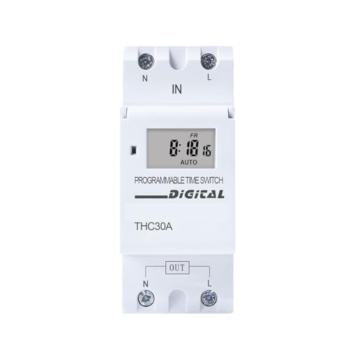 Relais temporisé numérique programmable 12V rail DIN interrupteur horaire