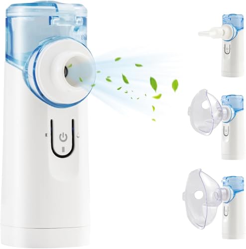 Sinocare Inhalator, UltraLeises & Tragbares Inhalationsgerät für Kinder und Erwachsene, Aufladbar Mit Zubehör Set