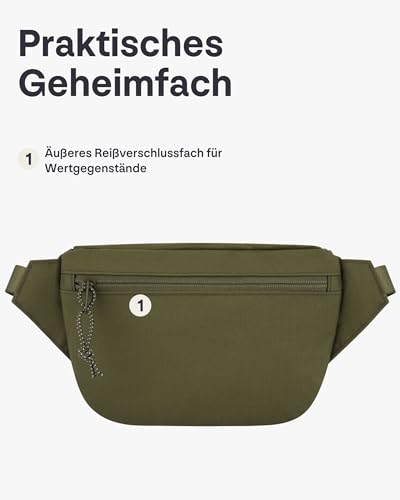 JOHNNY URBAN Bauchtasche Damen & Herren Grün - Ben - Gürteltasche aus für Alltag, Festival & Sport - Hochwertige Hip Bag Crossbody Tasche - Wasserabweisend
