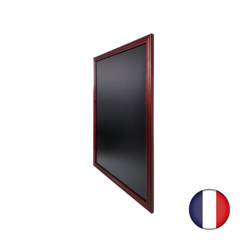 Ardesia da parete con cornice in legno color mogano dimensioni 90 x 70 cm - Fabbricazione francese