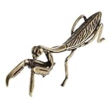HYTROVE シー真鍮製カマキリ像 小型アンティーク風デスク装飾品 ホームオフィス向け高耐久装飾品 レストランやショップ用の美観を引き立てる精巧な工芸品