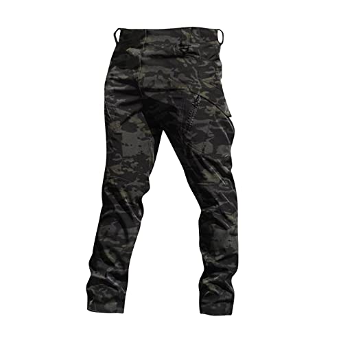 OIOLOYJM Military Cargo Pants for Men Hiking Relaxed Fit Work Waterproof Stretch Tactical Lightweight Outdoor Travel Pant