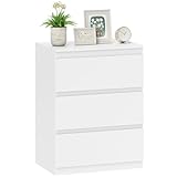 HOMCOM Kommode mit 3 Schubladen Kommodenschrank Aufbewahrungsschrank...