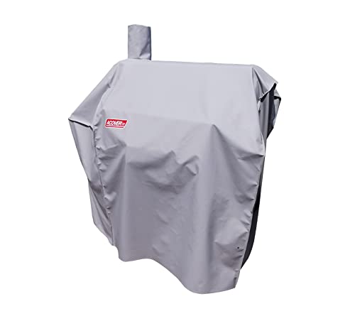 Image of Grill-Smoker-Cover Sized for Char Griller Grill Smoker 2823, 2123 600D Heavy Duty Canvas Water Proof All Weather Off-Set Charcoal Smoker Cover G21616 (Grey)