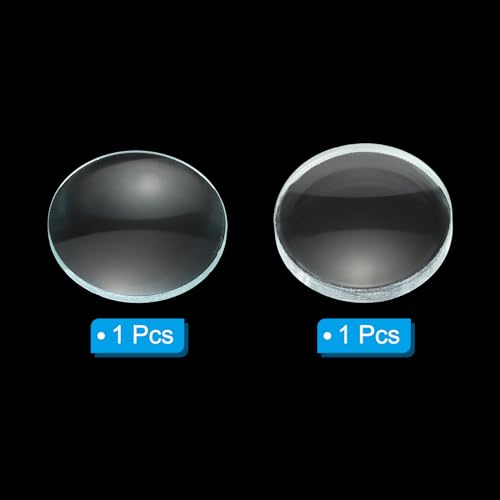 Image of PATIKIL 5cm Focal Length 30mm Double Convex and 7.5cm Focal Length 30mm Double Concave Lens 1 Set, 2 Pack Glass Optically Polished Round Edges Lens for Physics Experiment Classroom, Clear