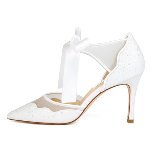 Sequin Glitter Wedding Shoes for Bride Closed Toe Bridal Shoes Wedding Heels Women Party Shoes3