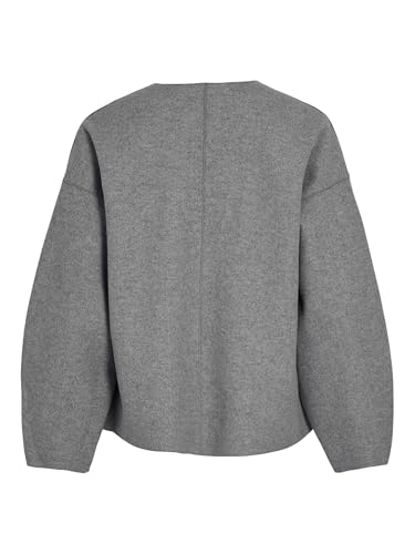 Chaqueta femenina de Vila con cuello en V gris y acabado premium 4