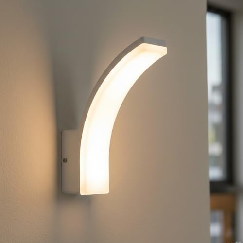 Arum Applique Murale Extérieure LED GIBRALTAR – Puissance Réglable (12W / 15W / 20W) – Jusqu'à 3100 Lumens – Étanche IP65 – Design Moderne Incurvé...