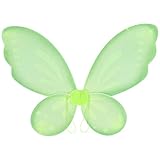 TSSOE Ailes Papillon Enfant Fille Ado Adulte Ailes Fée Coloré Plié en Deux Ailes Ange Epaule Performance Scolaire Cosplay Halloween Carnaval Soirée Noël Pas Cher Vert Taille Unique
