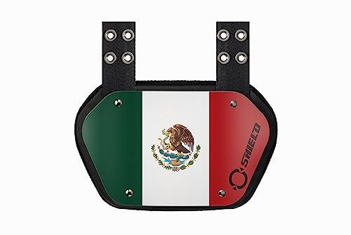 O Shield Mexican Flag Football Back Plate, Lower Back Pads for Football Players, Rear Protector, Youth Fit