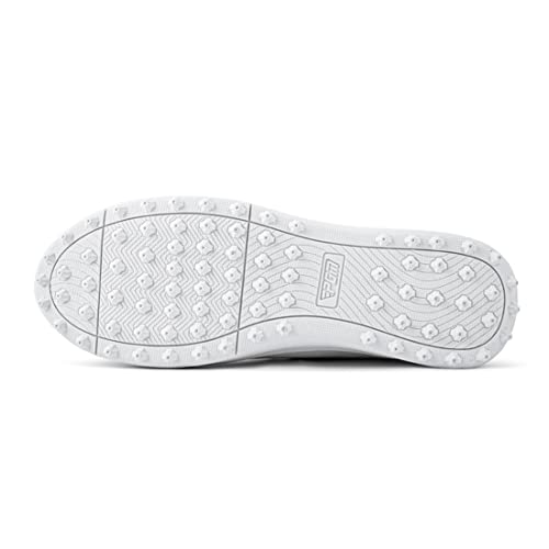VEACAM Womens Golf Shoes Ladies Waterproof Golf Fitness Trainers Comfort Leather Walking Footwear Outdoor Spikeless Golf Footwear,White,5
