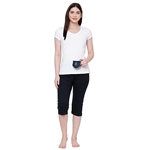 Image of Sweet Dreams Women Solid Cotton Rich Sleepwear /Loungewear Capris