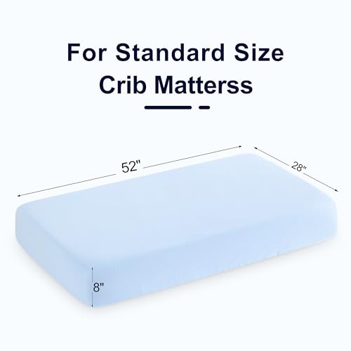 Image of NTBAY 2 Pack Muslin Cotton Crib Sheets, Soft and Breathable Double Layer 28x52 Baby Crib Sheets for Standard Crib and Toddler Mattresses, Boys, Girls, Unisex, Aqua, 28x52 Inches