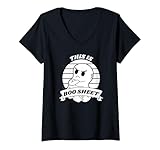 Photo Gallery donna this is boo sheet - divertente halloween maglietta con collo a v Photo Gallery donna this is boo sheet - divertente halloween maglietta con collo a v