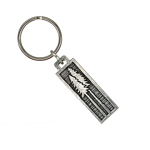 Tall Trees Keychain, A1030KC, 1 3/4”, Pewter, 100% Handmade in the USA, Redwood, Cedar, PNW, Forest, Travel Souvenir, Metal, Keychain, Key Chain, Key Ring, Key Fob, Gift, Over 100 Keychain designs