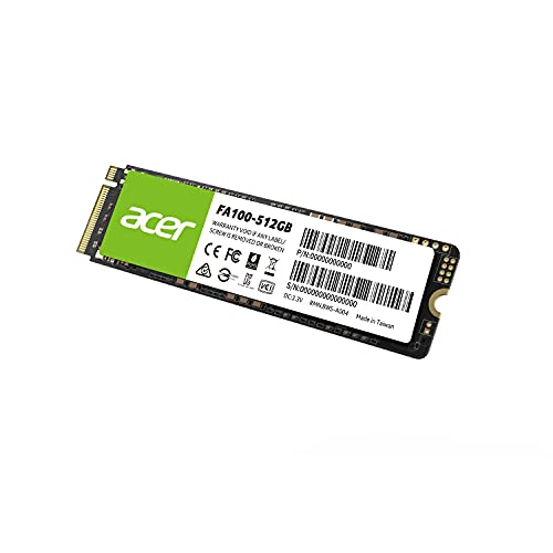 Image of Acer FA100 512GB PCIe Gen3 x4 NVMe 3D NAND SSD M.2 Internal SSD-3200MB /s R, 2200MB /s W Speed