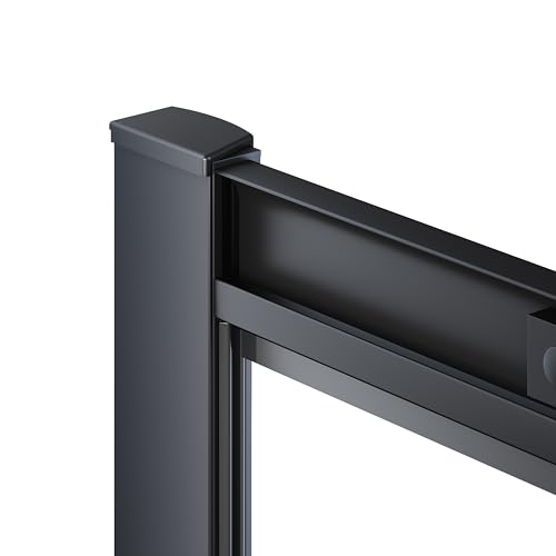 ELEGANT 800 x 800 mm Black Framed Offset Quadrant Shower Enclosure 6mm Tempered Sliding Glass Cubicle Door