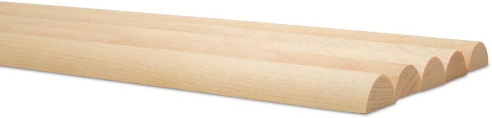 Split Wooden Dowel Rods 36-inch x 3/4-inch, Pack of 10 Unfinished for Slatted Wood Panel Crafts & DIY Accent Wall, by Woodpeckers