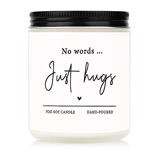 Leebbsin Sympathy Gift- 7oz No Words Just Hugs Candle Handmade Lavender- Bereavement/Thinking of You Gifts