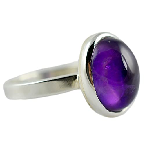 Amethyst Silver Ring, Ring, Gem Stone Ring, Silver Ring, Handmade ring, 925 Solid Sterling Silver Ring Size 4 to 13 US