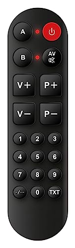 IRRADIO | Mando Universal Simplificado con Función de Aprendizaje y Botones Grandes con Números, Ideal para Personas Mayores y Niños, Color Negro