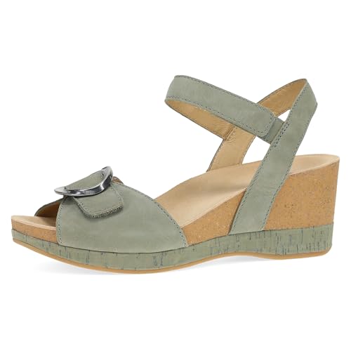 Image of Dansko Stella Multi-Strap Wedge Sandal for Women - Cork /EVA Wedge with Arch Support -Fully Adjustable Straps-Lightweight Rubber Outsole