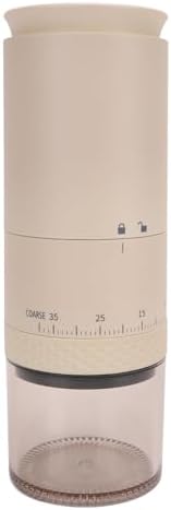 Generic Electric Coffee Grinder, Compact Lightweight Coffee Grounder Mill with 38 Grind Settings Battery Level Display, Quick USB Charging, Ideal for Home Office Travel (Beige) — view 2