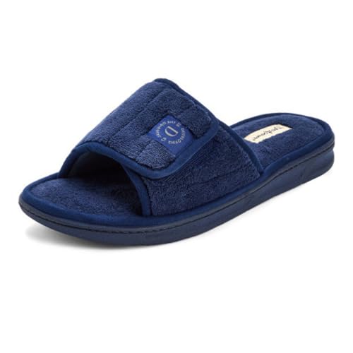 Image of Dearfoams Men's Adjustable Indoor /Outdoor Memory Foam Machine Washable Summer Slide Slipper