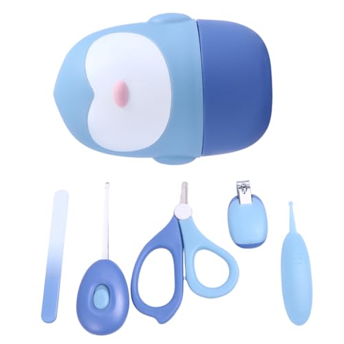 JOINPAYA 5-in-1 Baby Nail Care Kit Set of Baby Grooming Tools for Newborns Toddlers Safe Nails Clippers Scissors Filer Ear Spoon Tweezer Pp Stainless Steel