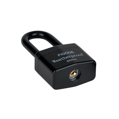 Image of FIGODE Outdoor Waterproof Padlocks, Covered Heavy Duty Laminated Steel Locks, Large Sturdy Locks, 2.2 in. Wide, 8 Locks Same Key, Long Padlocks