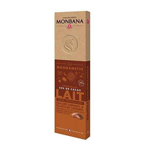 Barre chocolat noir praliné noisettes 40g - Monbana Cover