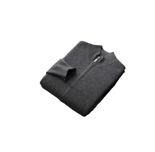 Men Zipper Mock Neck Cardigan Long Sleeve Thick Sweater Wool Knitwear Sweaters Casual Stand Collar Cardigan