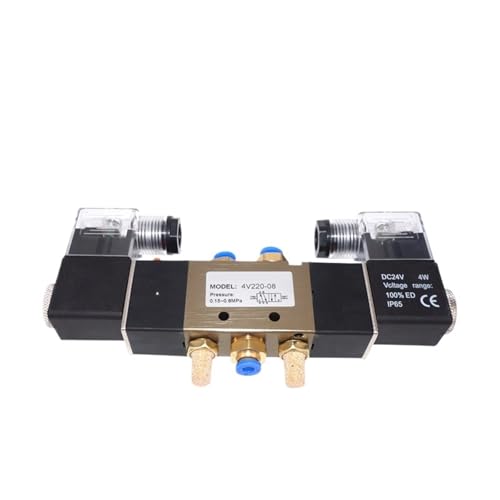 Válvula solenoide 4V220-08 de 5 vías y 2 posiciones para control de aire AC220V 6