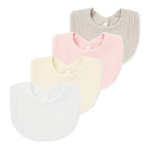 Nishine 4 Pack Cotton Baby Drool Bibs Cover