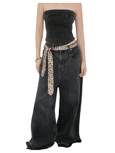 MakeMeChic Women's Cheetah Print Waist Belt Y2K Cowboy Chic Vintage Belts for Dresses