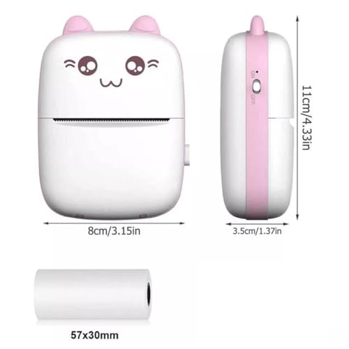Imprimante photo sans fil Bluetooth rose avec 16 rouleaux