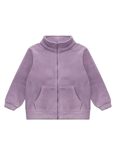 Kids Girls Boys Fuzzy Fleece Jacket Solid Color Sherpa Casual Outerwear Zip Up Winter Warm Soft Coat