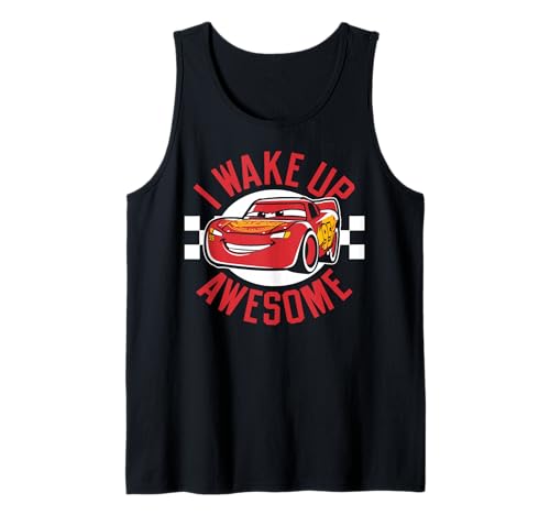 Disney Pixar Cars 3 Lightning McQueen I Wake Up Awesome Tank Top