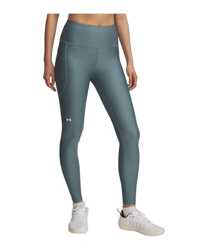 Under Armour Women's HeatGear High Waisted Leggings, (587) Jasper Blue / / White, M