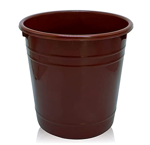 Image of Kuber Industries Plastic Dustbin|Portable Garbage Basket & Round Trash Can for Home,Kitchen,Office,College,5 Ltr.(Brown)