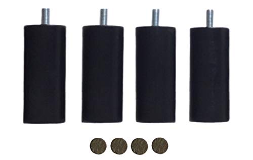 MOBILIARIOCLICHI- Patas para somier y Bases tapizadas, en Diferentes Medidas y Colores (Negro, 4 Unidades 10 cm)